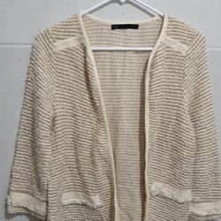 Sfera Collection Tweed Blazer Jacket Size M /30 Tan color