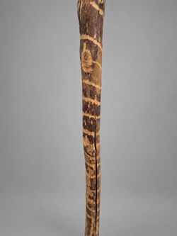 Vintage Rustic Carved Wood Walking Staff 53" Folk Art Stick