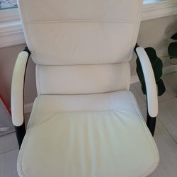 White Leather Office Chair 