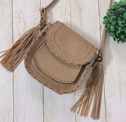 NWOT Vegan Leather Fringe Studded Crossbody Purse PRICE FIRM