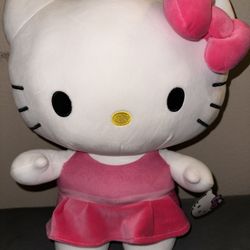 NWT Sanrio Hello Kitty Pink Dress Plush Doll 12”