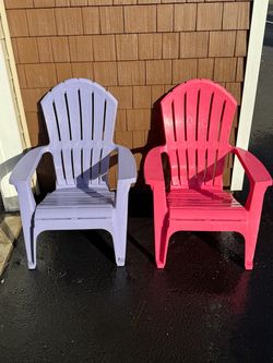Plastic Adirondack Outdoor Chairs Set of 2