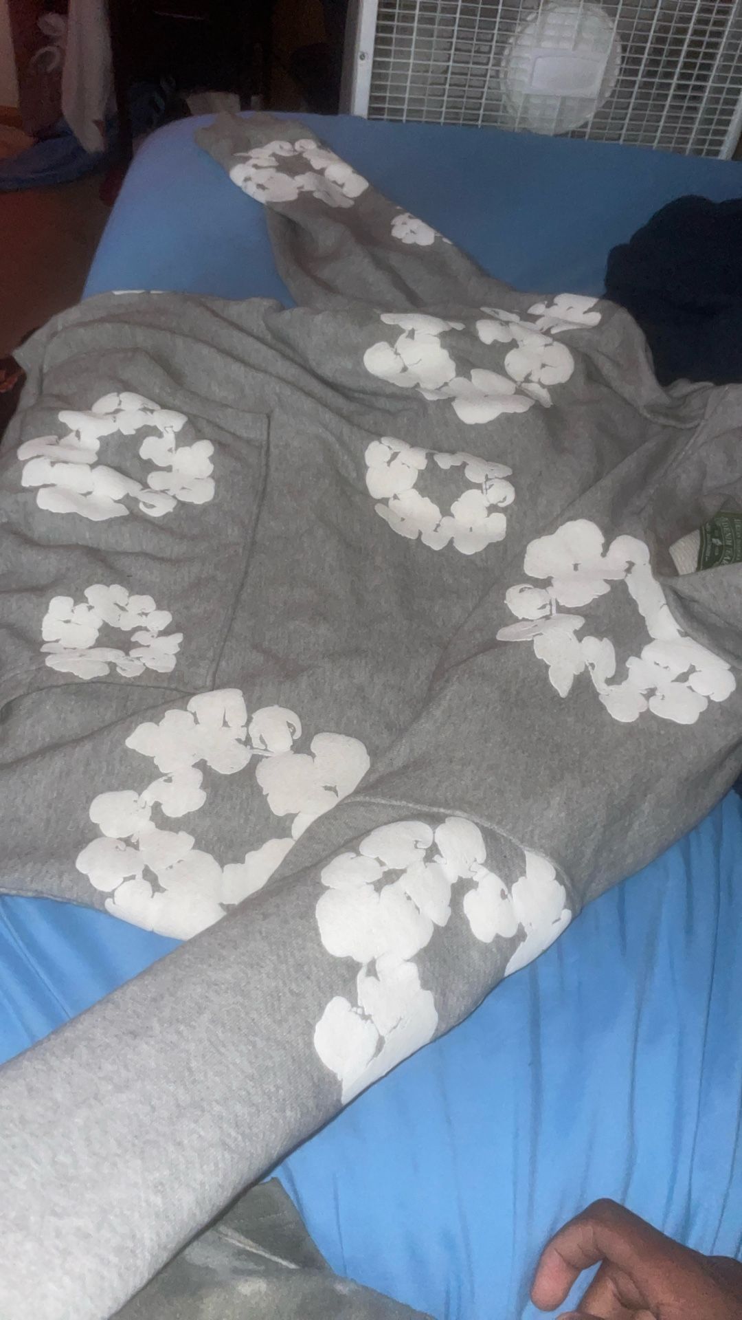 Grey denim tears Hoodie- M