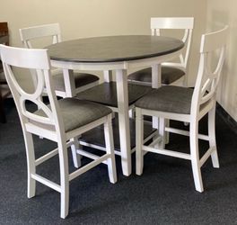 5 piece Dining Set Counter height all gray or white and gray table and 4 chairs pick up delivery available