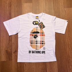 BARND NEW bape X Burberry White Shirt Size S