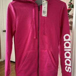 Hot Pink Adidas Zip Up Hoodie