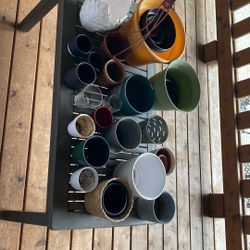 Ceramic And Plastic Flower Pots