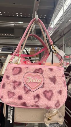 Juicy Couture Pink Heart leopard Print Bag