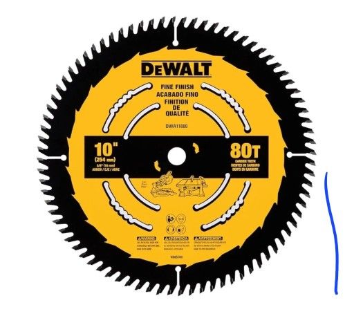 DEWALT Table Saw Blade, 10 inch, 80 Tooth, Fine Finish,