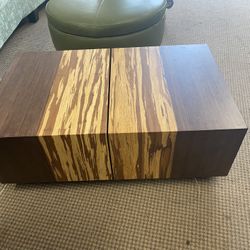 WOODEN COFFEE TABLE WITH STORAGE