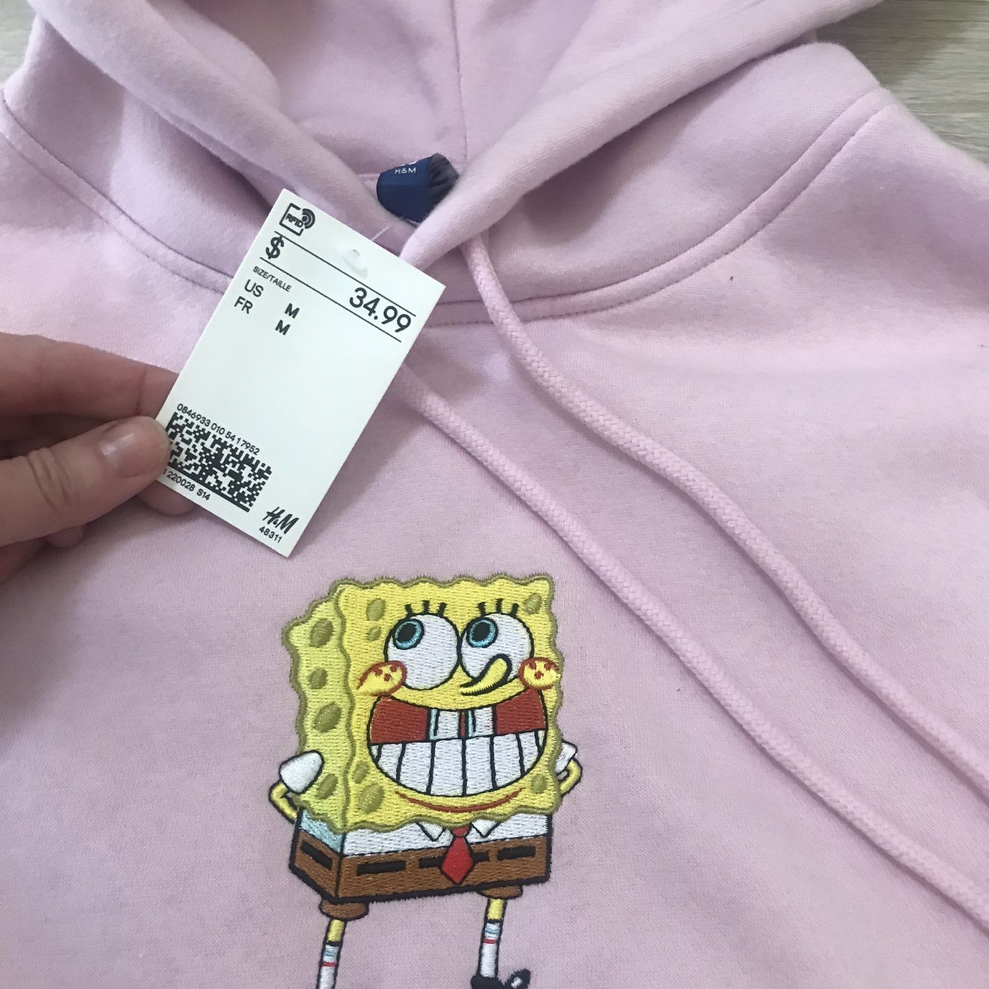 Pink spongebob Hoodie Sweatshirt NEW