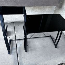 Black Glass And Metal Desk