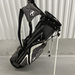 TaylorMade Micro-Lite 2.0 Stand Bag (Black/Black/White) 4-Way , No Rain Cover