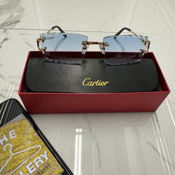 Cartier Rimless Diamond Cut Sunglasses 