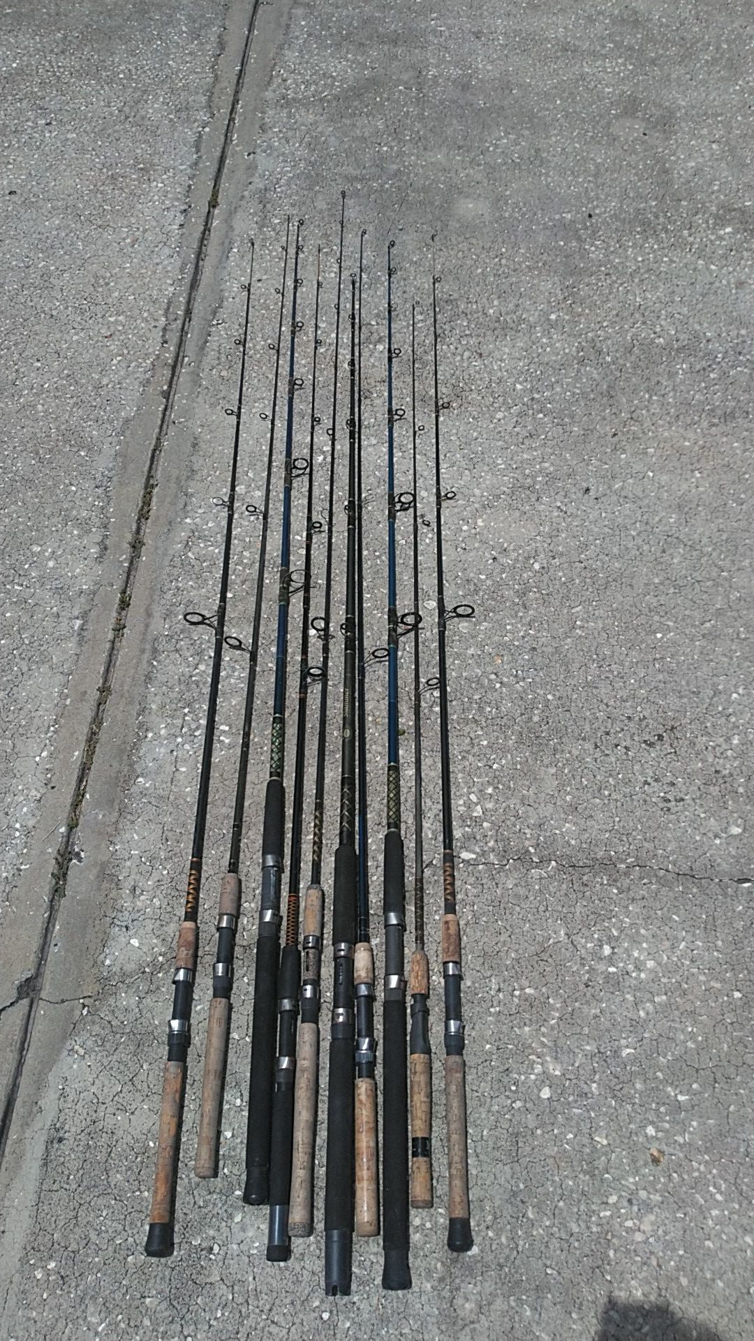 10 fishing rods USED