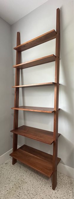 Walnut ladder bookshelf