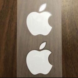NEW White Apple Logo Sticker Decal - Genuine OEM - Includes 2 Stickers - Large