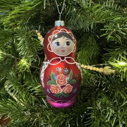 Glass Matryoshka Russian nesting doll orname