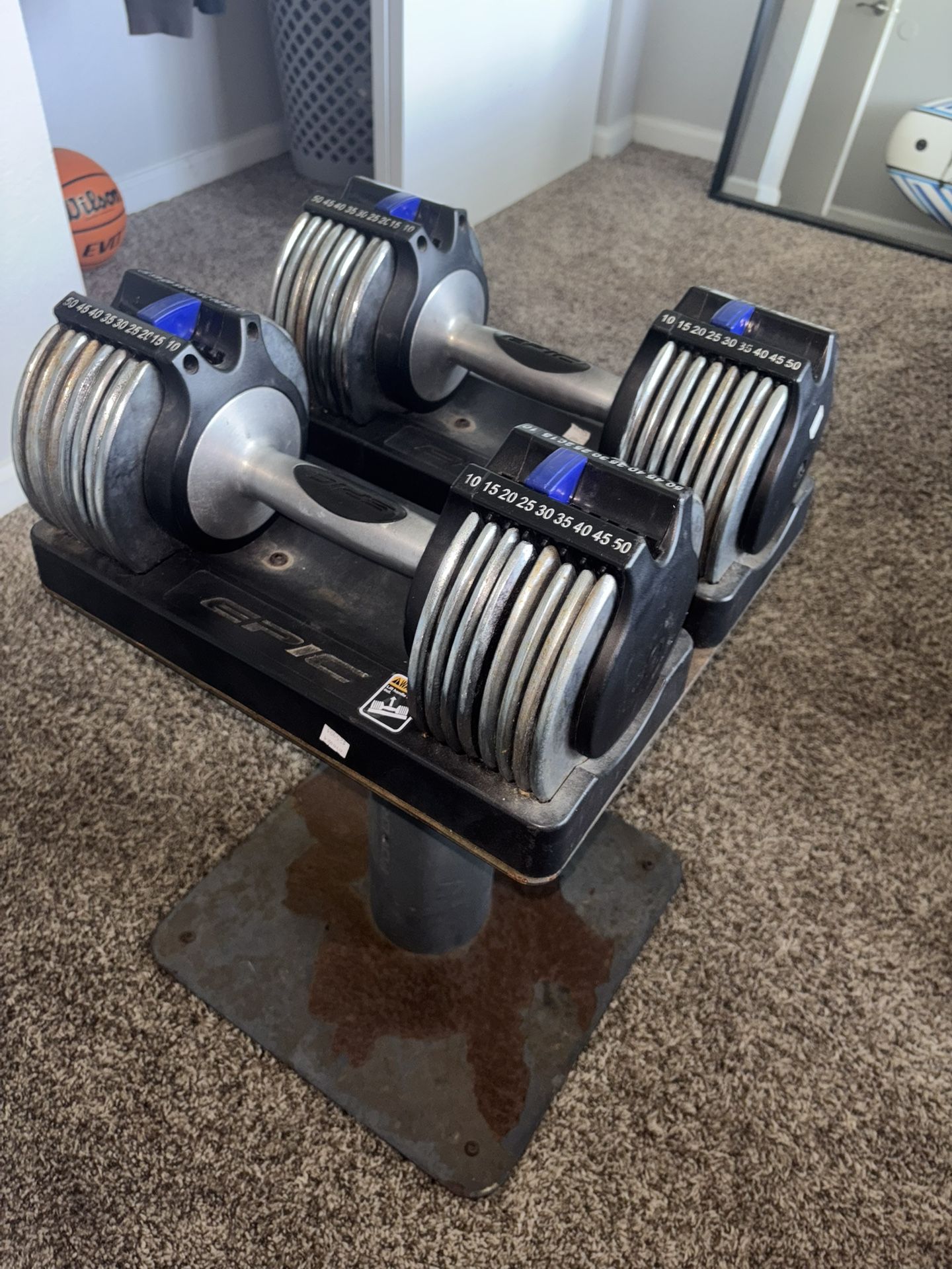EPIC Brand Adjustable Dumbbell Set and Stand