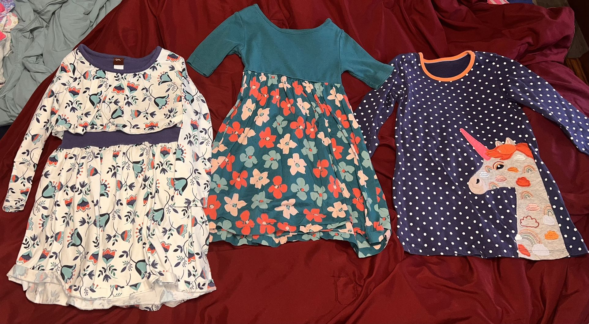 4T Tea Collection Dresses- Set Of 3