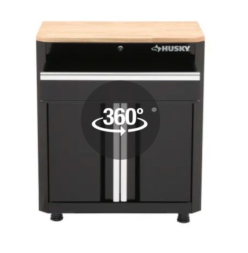 assembled 24 Gauge Steel 1 Drawer 2 Door Garage Base Cabinet in Black (28 in. W x 32.8 in. H x 18.3 in. D