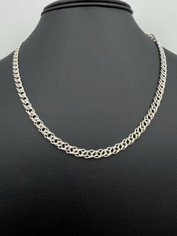 Italy 925 Sterling Silver Double Curb Link Chain Unisex Necklace 18” 5mm