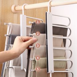  ECOCO Pants Rack Stainless Steel Clothes Hanger Closet Organizer Adjustable Pants Storage Shelf Space Saving Closet Organizer.