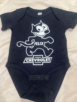 Felix The Cat Chevrolet Baby One Piece Black 