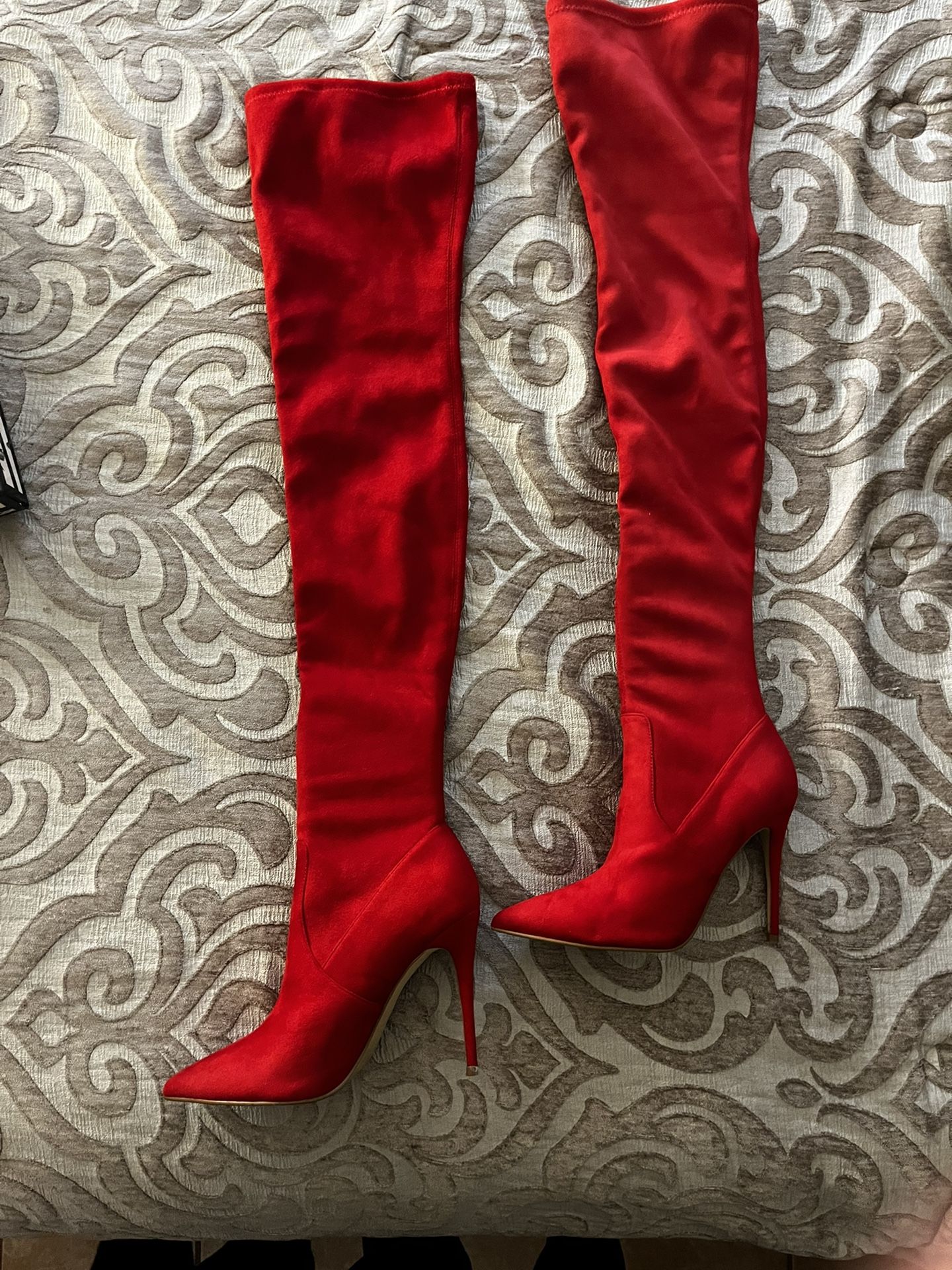 Red Steve Madden Thigh High Boots