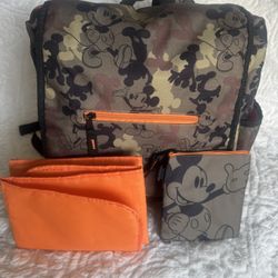 Disney Baby Camouflage Diaper And Bottle Bag 4pc. Set