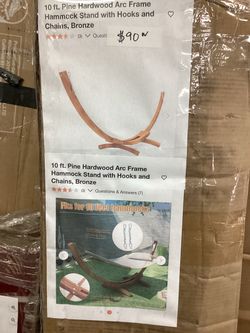 10 ft Pine Hardwood Arc Frame Hammock Stand