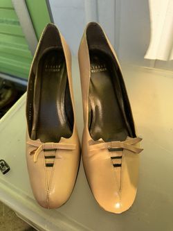 Stuart Weitzman Bowleram true camel tan cream Heel Shoes Size  8.5