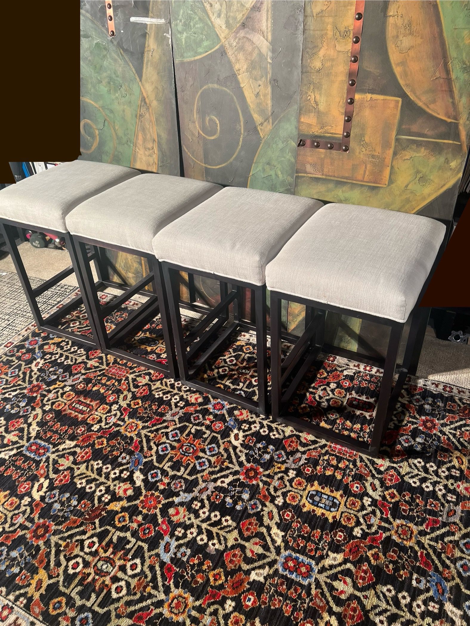 Restoration Hardware Reese Counter Stools RH Barstool backless Retails +1k each Asking $200 each 4 Available/ selling 4 or 2 / 18 W x 16 D x 25 H 