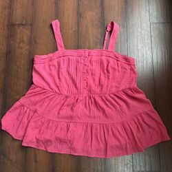 Torrid Pink Tiered Sleeveless Top