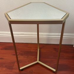 Triangle Mirror Inlay Accent Table