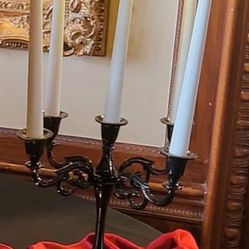 2 pc Black Candelabras 10”