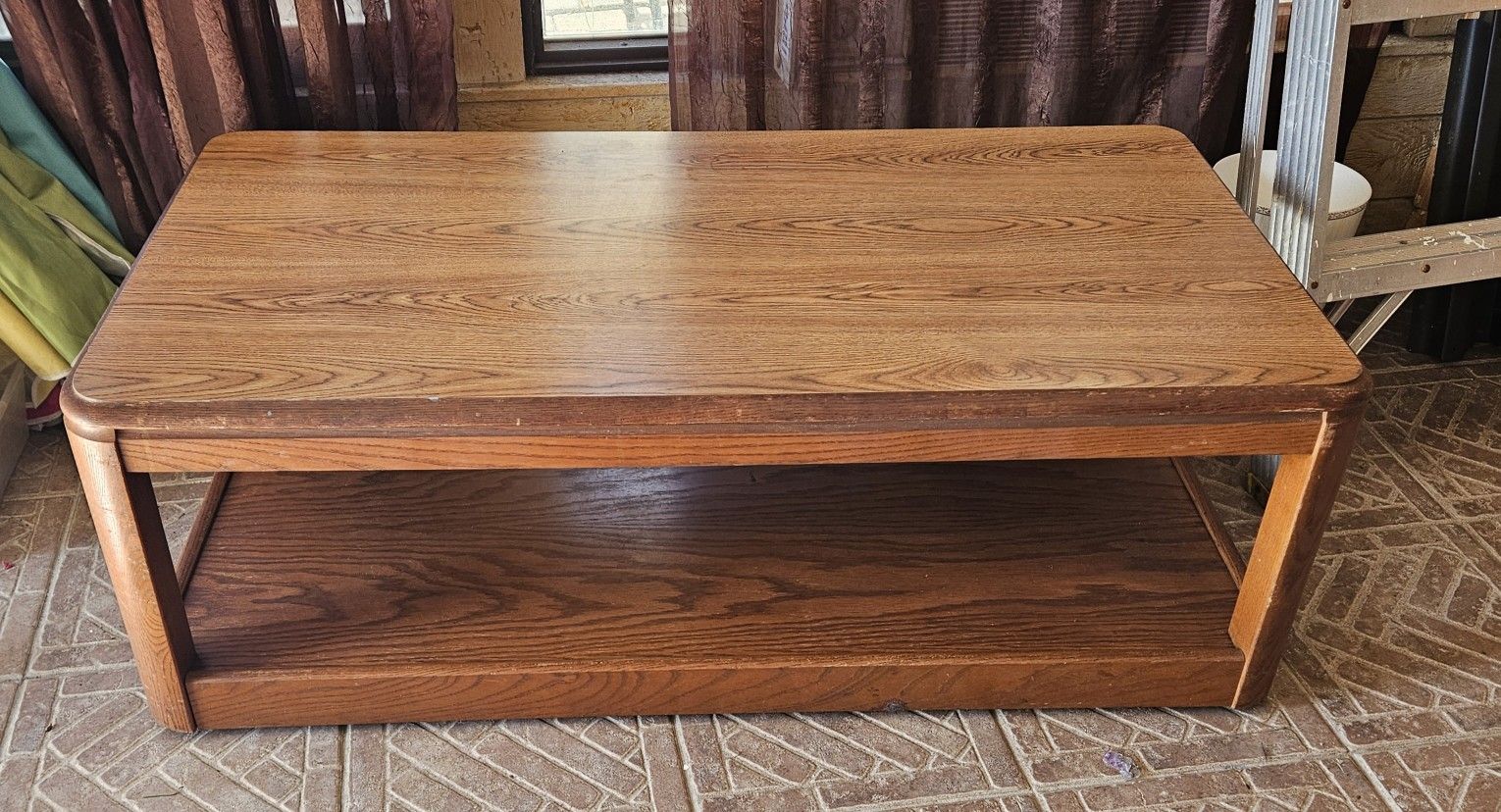 Solid Wood Coffee Table On Wheels