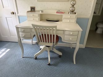 Pottery Barn Desk and Chair 48w x 25d x 30.5h Hutch is 10;h Smoke free household