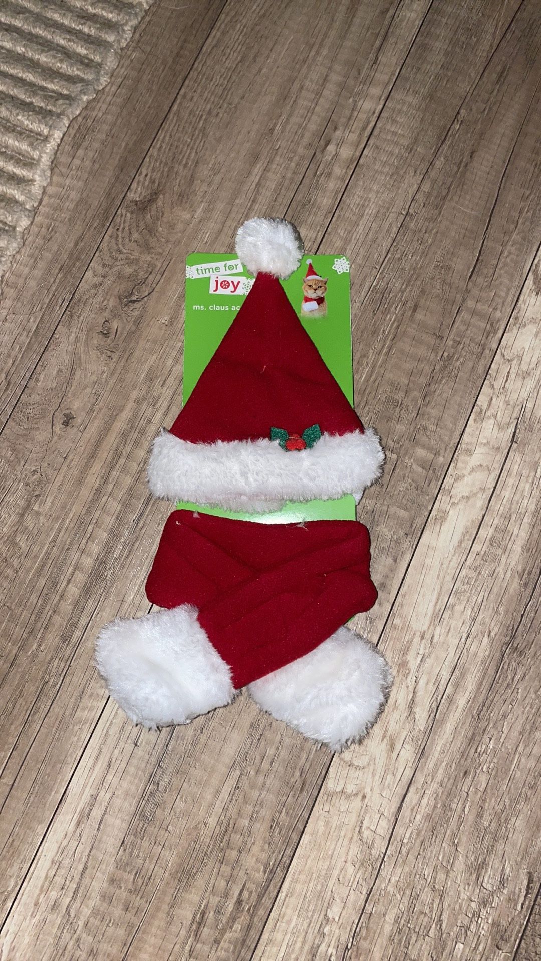 New Holiday Christmas Cat Pet Ms Claus Accessory Hat Scarf Costume
