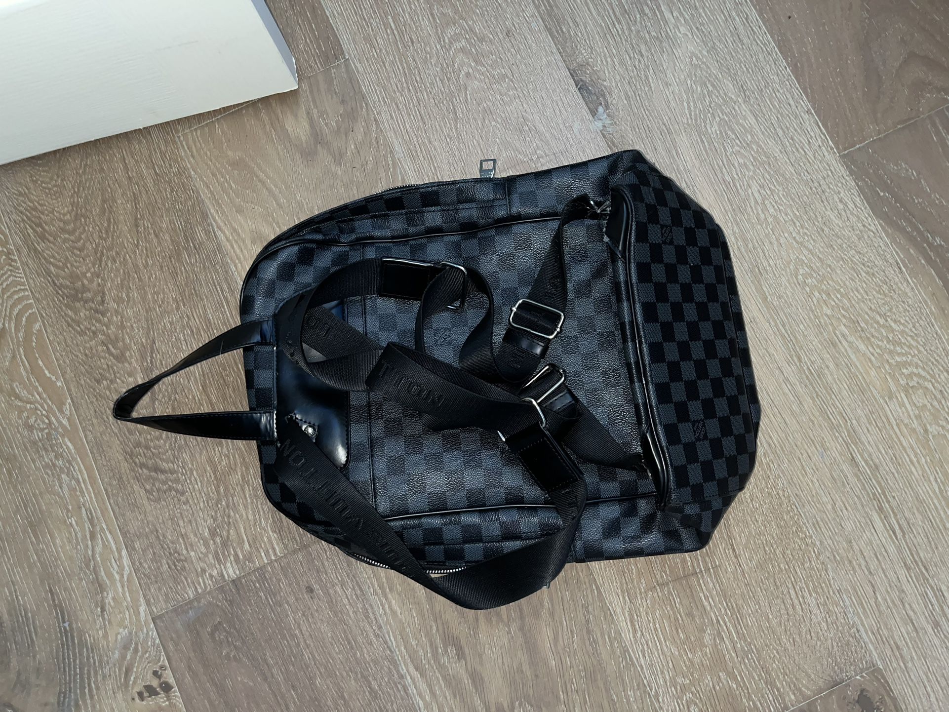 LOUIS VUITTON Damier Graphite Michael Backpack From the 2018 Collection  Black Coated Canvas Silver-Tone Hardware Flat Handle & Dual…