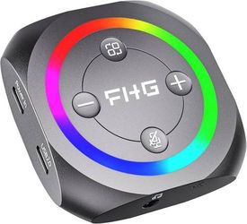 new External USB Sound Card Gaming DAC with 7.1 Virtual Surround Sound for Gaming Headset/PS4/PS5/Xbox One, 5 in 1 Hub, Supports AI Noise Cancellation