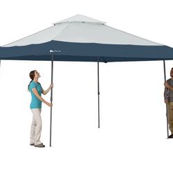 NEW! Ozark Trail 14’ X 14’ Instant Lighted Canopy For Camping, Blue/Gray