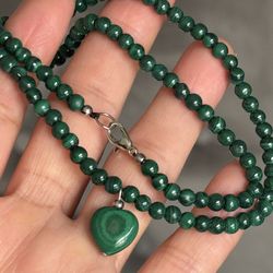 Natural Malachite Necklace 💚 17-inch 
