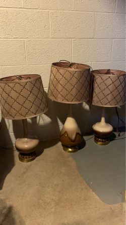 Three lamps with shades