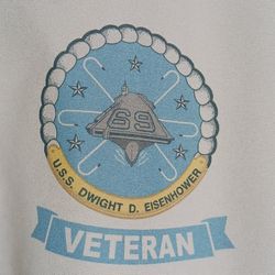 Vtg USS Dwight D. Eisenhower Veteran Microfiber Windbreaker Jacket Men's Large