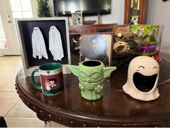Mugs, ghost frame, journal