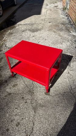 Red IKEA coffee table