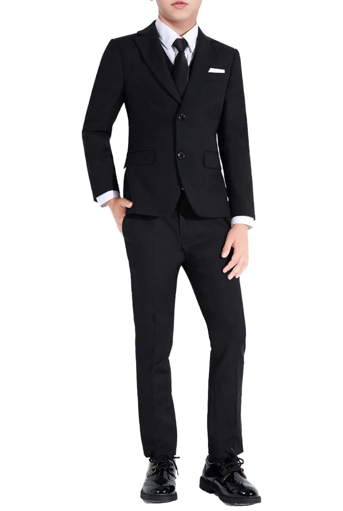 5-Piece Boys Classic Suit – Size 14 (Black)