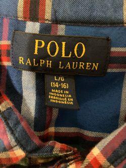 $10- Boy’s Polo Ralph Lauren Plaid Shirt Size L/G