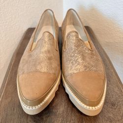 Donald J Pliner Beliz size 9M Women's Platino Modern Slip On Shoes Loafers